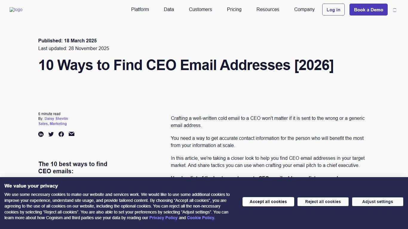 10 Ways to Find CEO Email Addresses [2026]